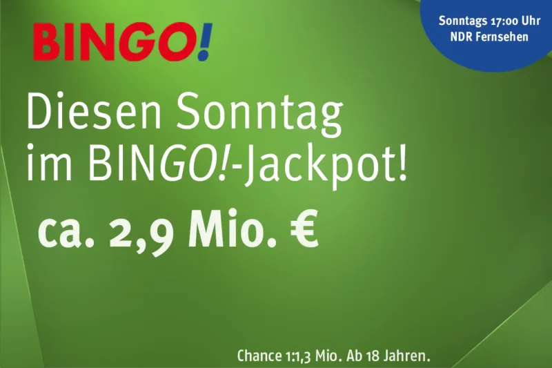 Ca. 2,9 Mio. € im BIN<em>GO!</em>-Jackpot 